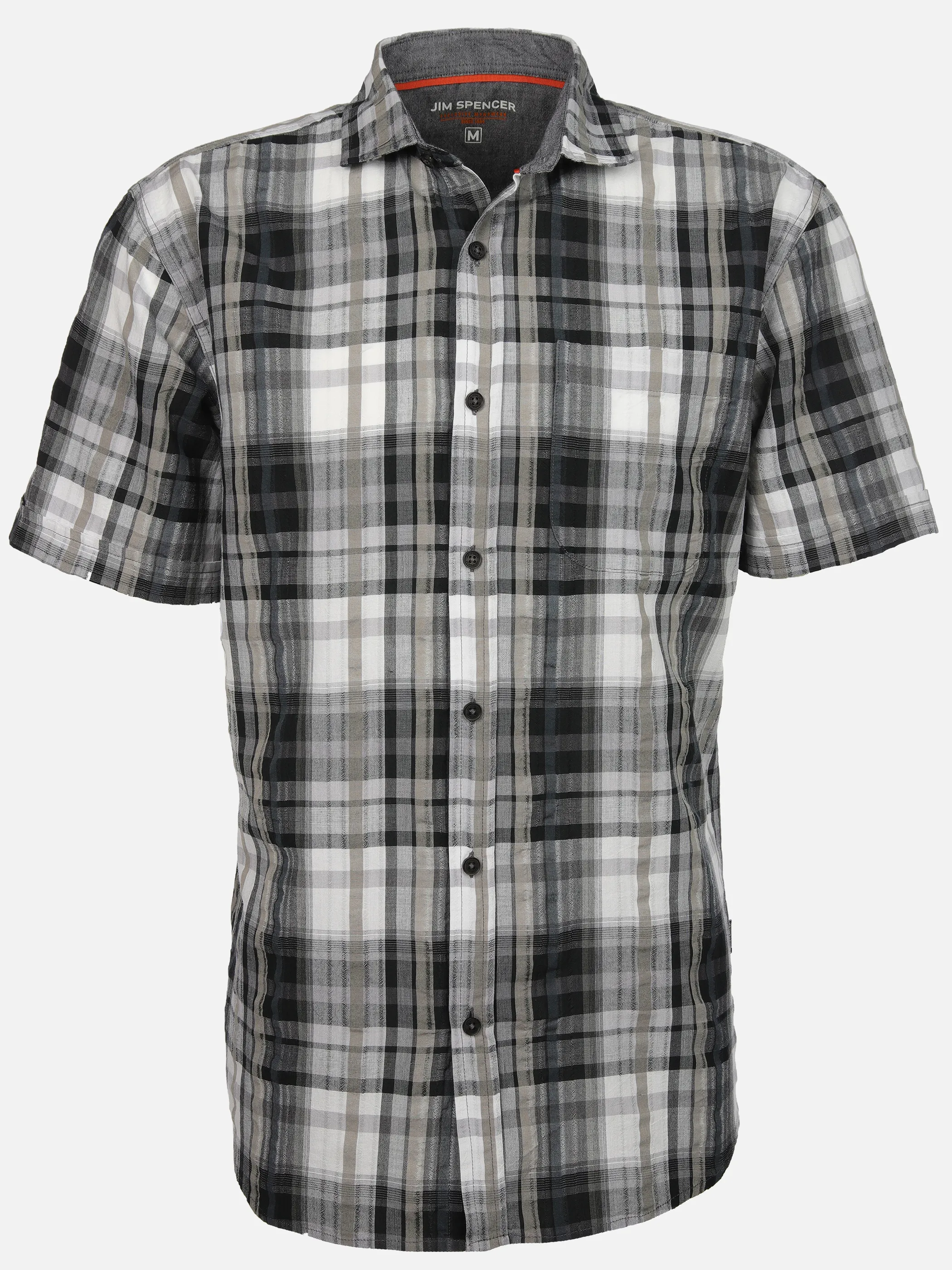Jim Spencer He. Seersuckerhemd 1/2 Arm Grau 908753 GREY 1